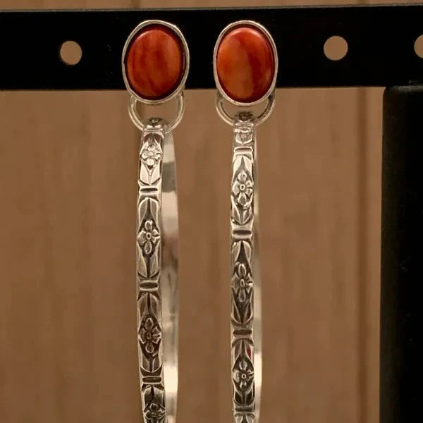 Vintage onyx boho chic øreringe.