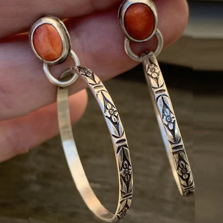 Vintage onyx boho chic øreringe.
