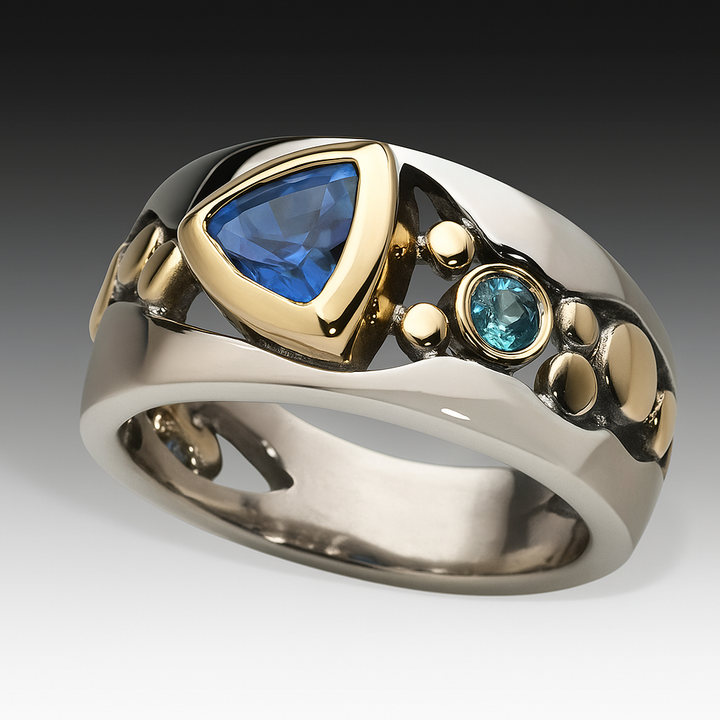 Vintage blå zirkonia boho-ring