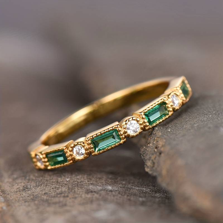 Alex - Grøn Zirkonia Guld Ring